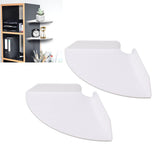 2pcs Wall Mount Floating Corner Shelves Quarter Round Hanging Corner Shelves for Bedrooms Living Rooms Shower Room White - Extra Image