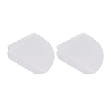 2pcs Wall Mount Floating Corner Shelves Quarter Round Hanging Corner Shelves for Bedrooms Living Rooms Shower Room Transparent - Front View