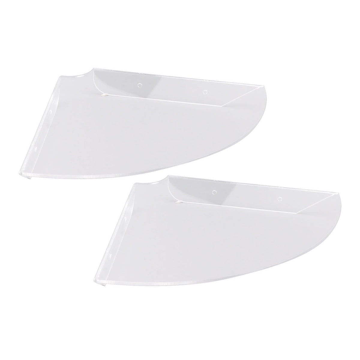 2pcs Wall Mount Floating Corner Shelves Quarter Round Hanging Corner Shelves for Bedrooms Living Rooms Shower Room Transparent