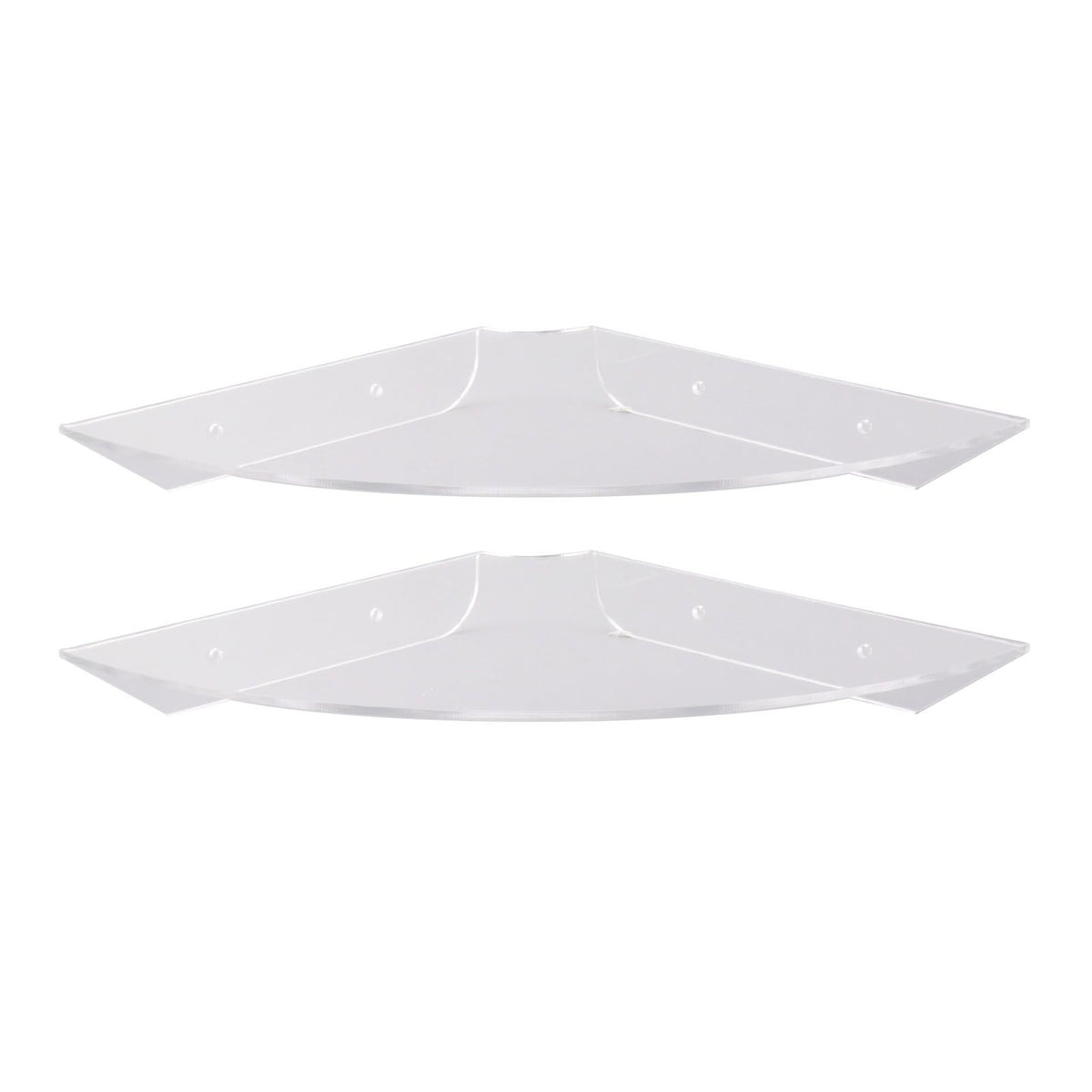 2pcs Wall Mount Floating Corner Shelves Quarter Round Hanging Corner Shelves for Bedrooms Living Rooms Shower Room Transparent