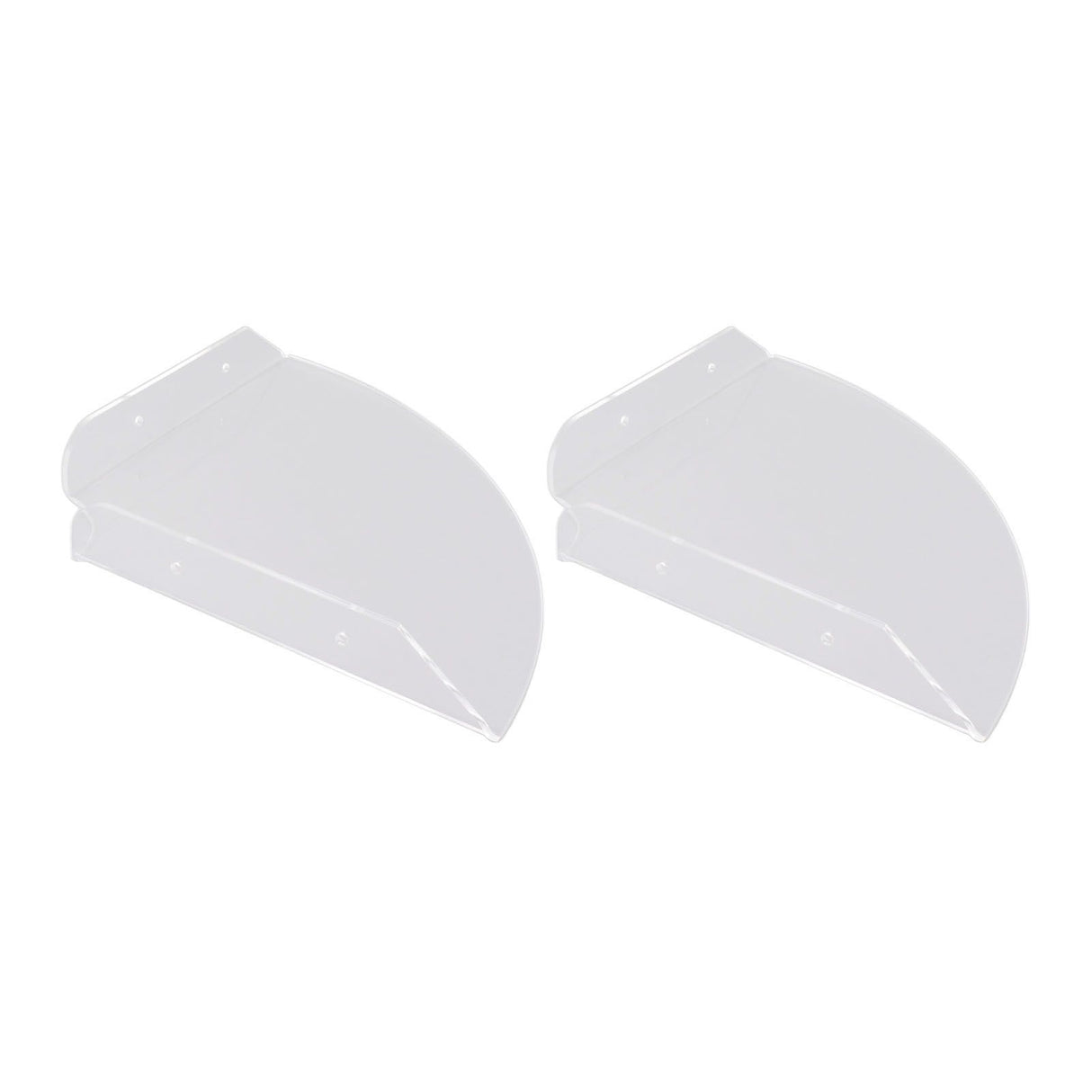 2pcs Wall Mount Floating Corner Shelves Quarter Round Hanging Corner Shelves for Bedrooms Living Rooms Shower Room Transparent
