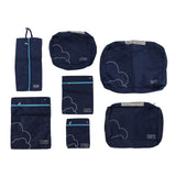 7 Pcs Luggage Packing Bags Polyester Waterproof Luggage Packing Cubes for Business Trip Travel Navy Blue