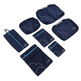 7 Pcs Luggage Packing Bags Polyester Waterproof Luggage Packing Cubes for Business Trip Travel Navy Blue - Front View
