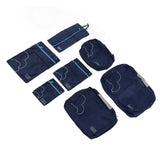 7 Pcs Luggage Packing Bags Polyester Waterproof Luggage Packing Cubes for Business Trip Travel Navy Blue - Side View