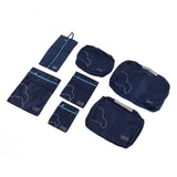 7 Pcs Luggage Packing Bags Polyester Waterproof Luggage Packing Cubes for Business Trip Travel Navy Blue