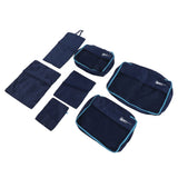 7 Pcs Luggage Packing Bags Polyester Waterproof Luggage Packing Cubes for Business Trip Travel Navy Blue - Rear View