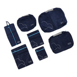 7 Pcs Luggage Packing Bags Polyester Waterproof Luggage Packing Cubes for Business Trip Travel Navy Blue - Close-Up Angle