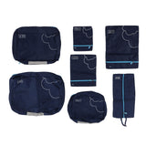 7 Pcs Luggage Packing Bags Polyester Waterproof Luggage Packing Cubes for Business Trip Travel Navy Blue - Extra Image