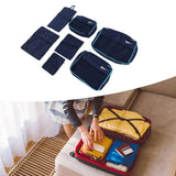 7 Pcs Luggage Packing Bags Polyester Waterproof Luggage Packing Cubes for Business Trip Travel Navy Blue - Extra Image