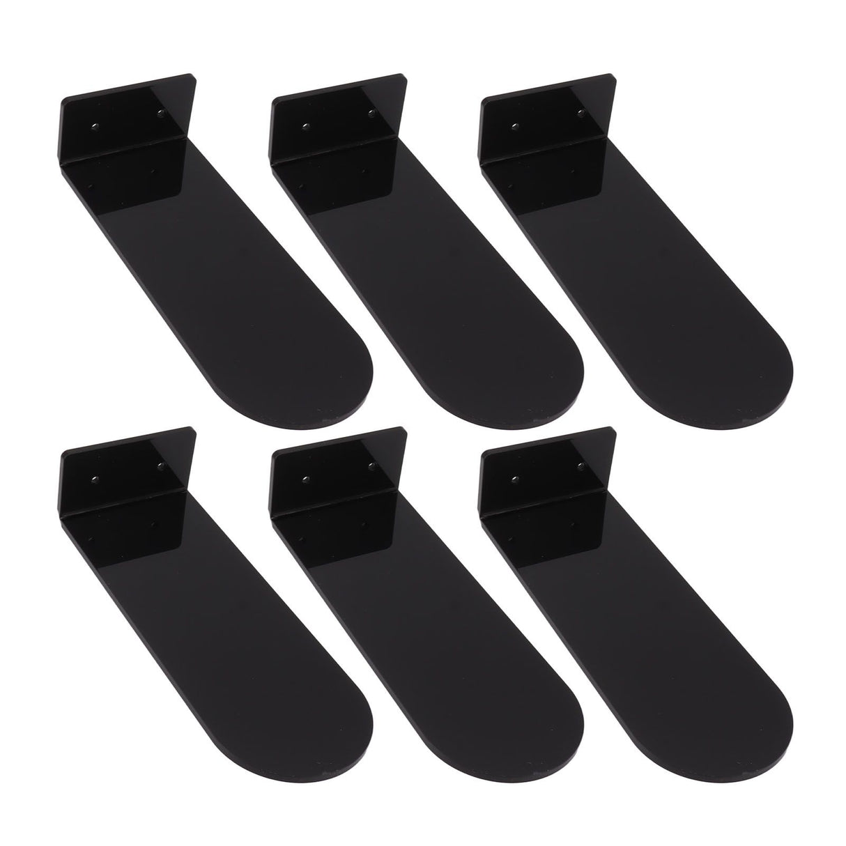 6pcs Floating Shoe Shelves 7.9in Length Acrylic Shoe Display for Footwear Collection Black