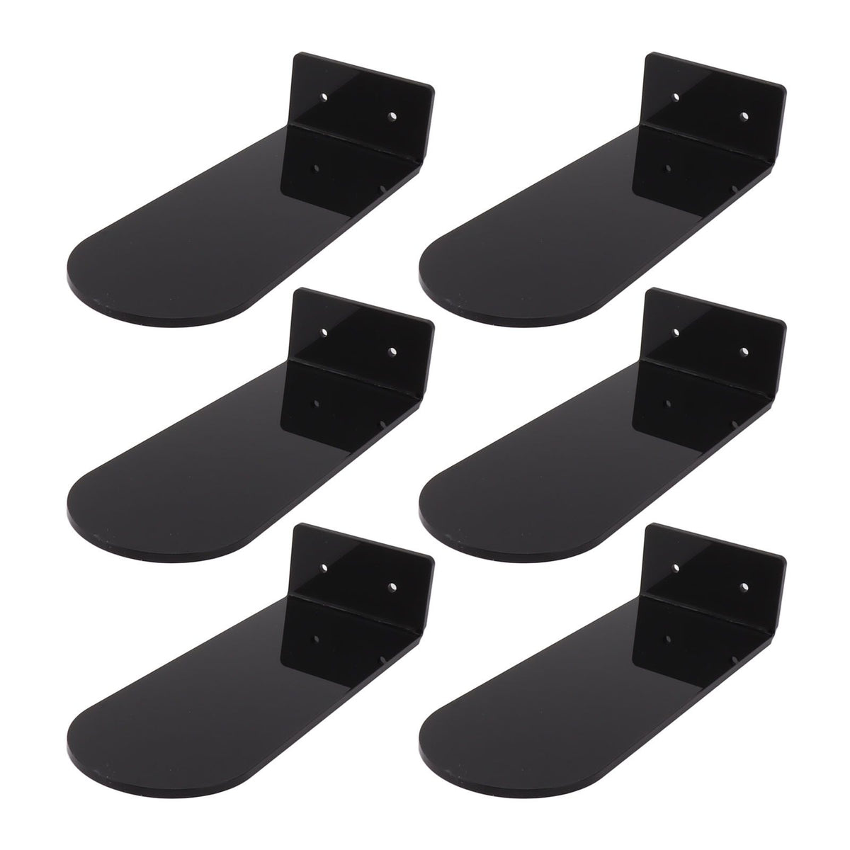 6pcs Floating Shoe Shelves 7.9in Length Acrylic Shoe Display for Footwear Collection Black