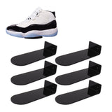 6pcs Floating Shoe Shelves 7.9in Length Acrylic Shoe Display for Footwear Collection Black - Extra Image