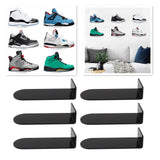 6pcs Floating Shoe Shelves 7.9in Length Acrylic Shoe Display for Footwear Collection Black