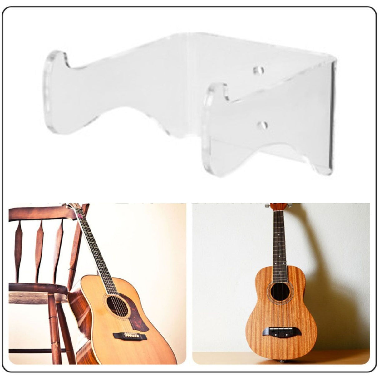 Guitar Wall Mount Hanger Multipurpose Transparent Acrylic Guitar Hook for Guitar Violin Erhu Ukulele