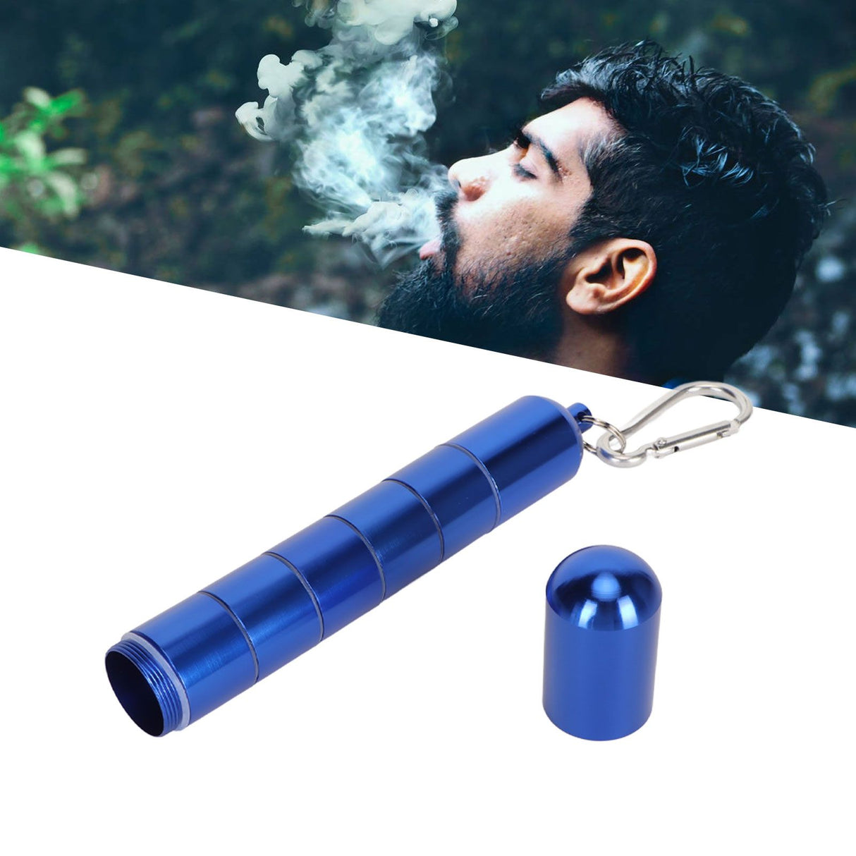 Cigar Tube Aluminum Alloy Waterproof Detachable Sealed Lightweight Cigar Case Tube for Daily Use Blue