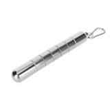 Cigar Tube Aluminum Alloy Waterproof Detachable Sealed Lightweight Cigar Case Tube for Daily Use Silver - Close-Up Angle