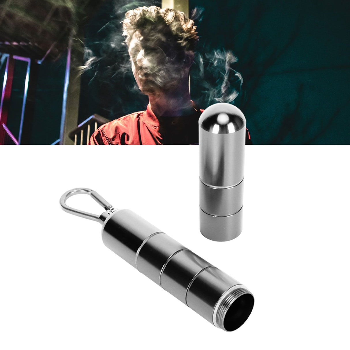 Cigar Tube Aluminum Alloy Waterproof Detachable Sealed Lightweight Cigar Case Tube for Daily Use Silver