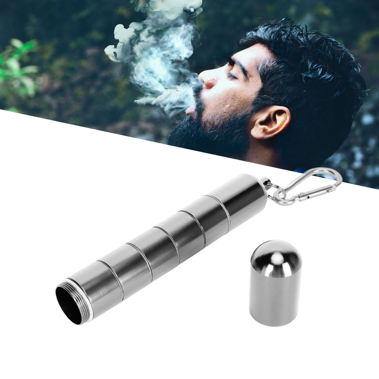 Cigar Tube Aluminum Alloy Waterproof Detachable Sealed Lightweight Cigar Case Tube for Daily Use Silver