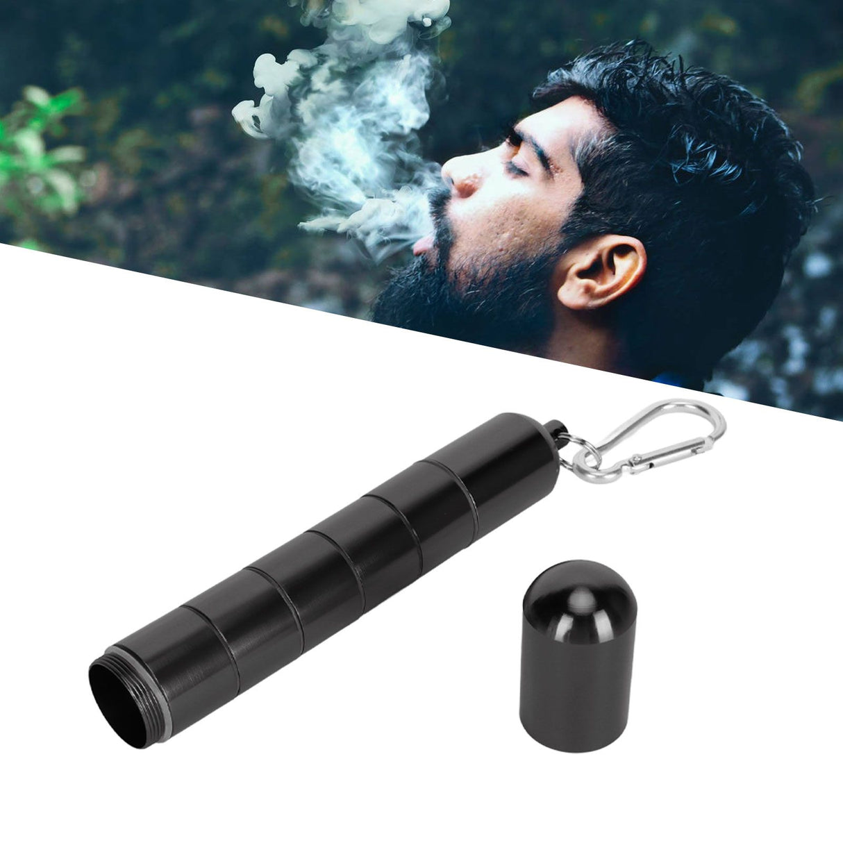 Cigar Tube Aluminum Alloy Waterproof Detachable Sealed Lightweight Cigar Case Tube for Daily Use Black