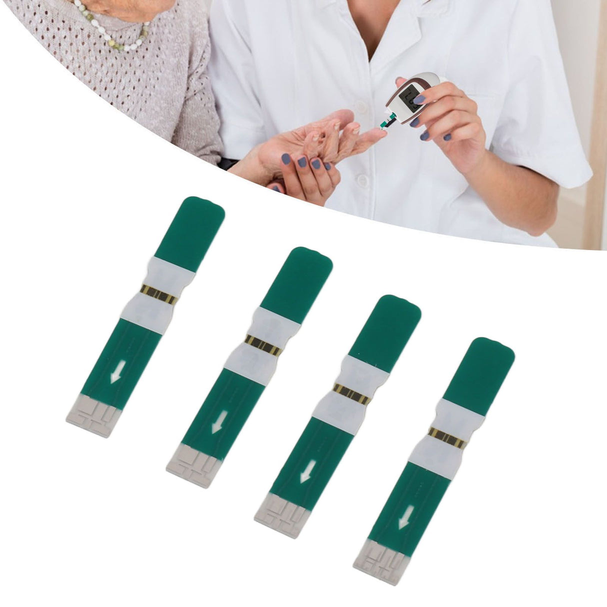50PCS Blood Glucose Test Strips PET Accurate Diabetes Testing Strips for Self Blood Sugar Monitoring