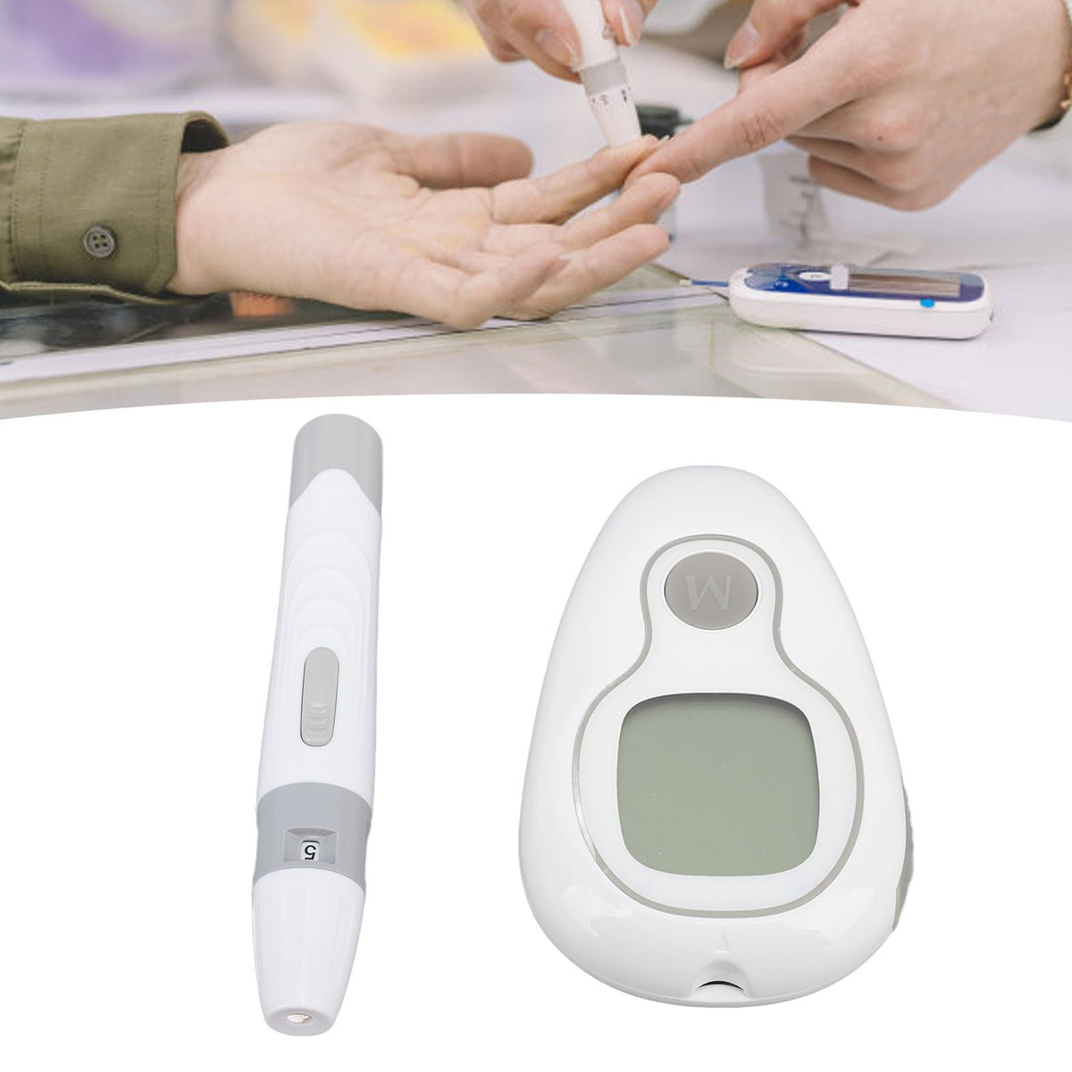 Blood Glucose Monitor with 50 Test Strips Accurate Sensitive High Stability Blood Sugar Test Kit for Men Women Set 1