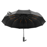 Sun Rain Umbrella 24 Rib Sun Blocking UV Protection Foldable Automatic Umbrella for Daily Travel Black - Side View