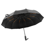Sun Rain Umbrella 24 Rib Sun Blocking UV Protection Foldable Automatic Umbrella for Daily Travel Black - Low Angle