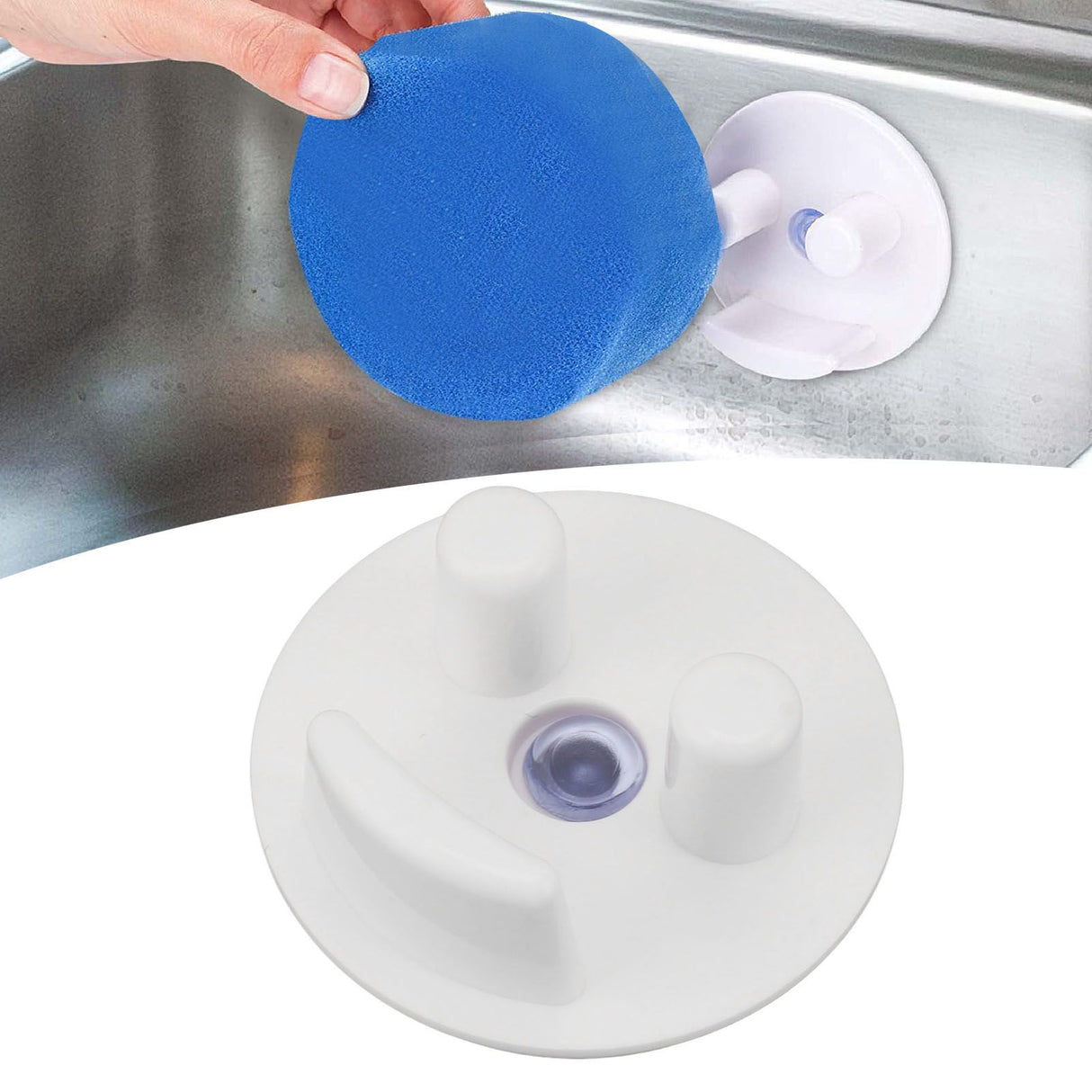 Round Sponge Holder Suction Cup Installation Face Sponge Organizer for Kitchen Bathroom Sink