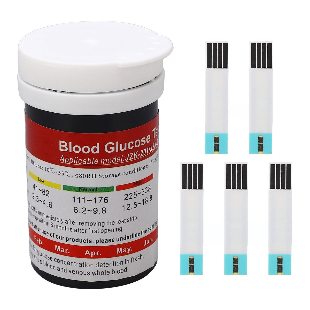 50 Count Blood Glucose Test Strips Accurate PET Blood Sugar Test Strips for Diabetes Blood Sugar Monitoring