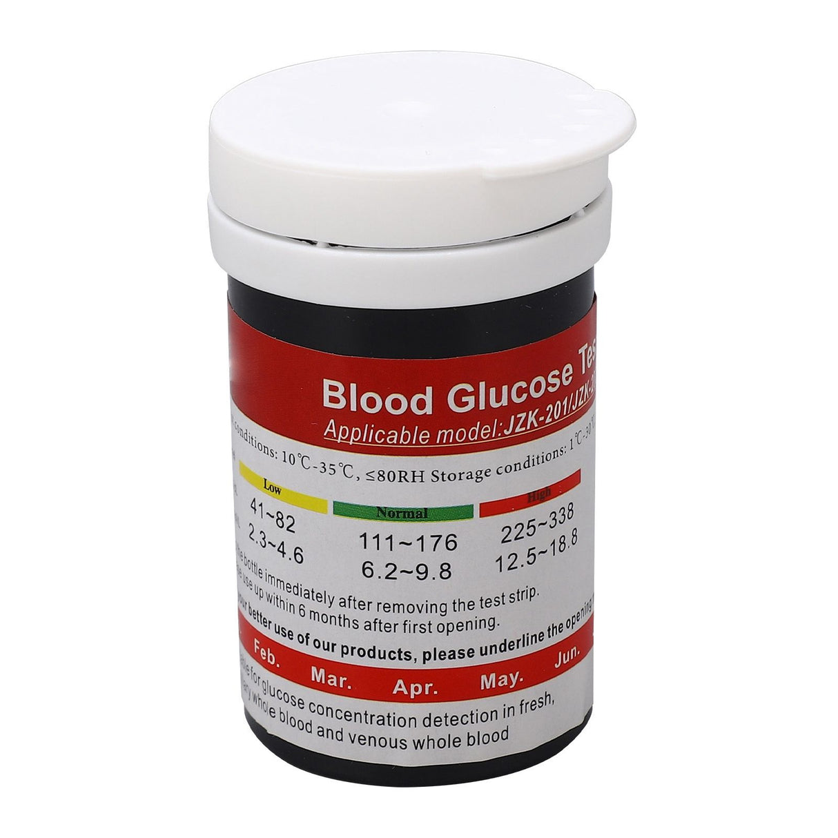 50 Count Blood Glucose Test Strips Accurate PET Blood Sugar Test Strips for Diabetes Blood Sugar Monitoring