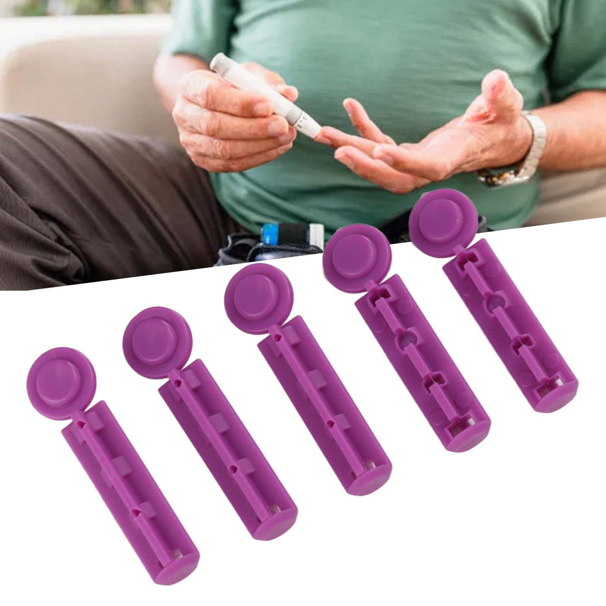 50PCS Diabetic Lancets for Blood Testing Glucose Testing Fits Most Lancing Devices Safe Single Use Blood Sugar Lancets