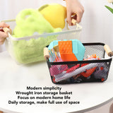 3pcs Metal Wire Storage Basket Large Capacity Decorative Sturdy Iron Art Storage Basket for Books Snacks Makeup Black