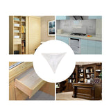 200pcs Inside Corner Dust Guards Clear Triangular Anti Collision Dust Proof Table Corner Guards for Stairs Closets Cabinets Drawers