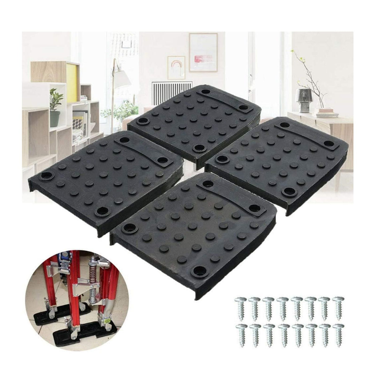 2 PCS Drywall Stilt Sole Anti Slip Pads Nylon and PVC Drywall Stilt Sole Foot Pads for Construction Painting
