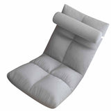 Floor Chair with Back Support Folding Sofa Chair Sleeper Bed Couch Recliner Floor Gaming Chair Meditation Chair for Adults Grey - Side View