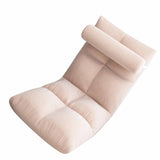 Floor Chair with Back Support Folding Sofa Chair Sleeper Bed Couch Recliner Floor Gaming Chair Meditation Chair for Adults Pink - Side View