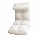 Floor Chair with Back Support Folding Sofa Chair Sleeper Bed Couch Recliner Floor Gaming Chair Meditation Chair for Adults White - Front View