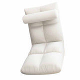 Floor Chair with Back Support Folding Sofa Chair Sleeper Bed Couch Recliner Floor Gaming Chair Meditation Chair for Adults White - Side View