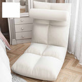 Floor Chair with Back Support Folding Sofa Chair Sleeper Bed Couch Recliner Floor Gaming Chair Meditation Chair for Adults White - Rear View