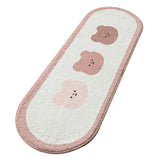 Cartoon Animal Pattern Area Rug Door Mat Soft Cute Oval Rug Bedside Carpet Decoration for Home Bedroom Brown Bear