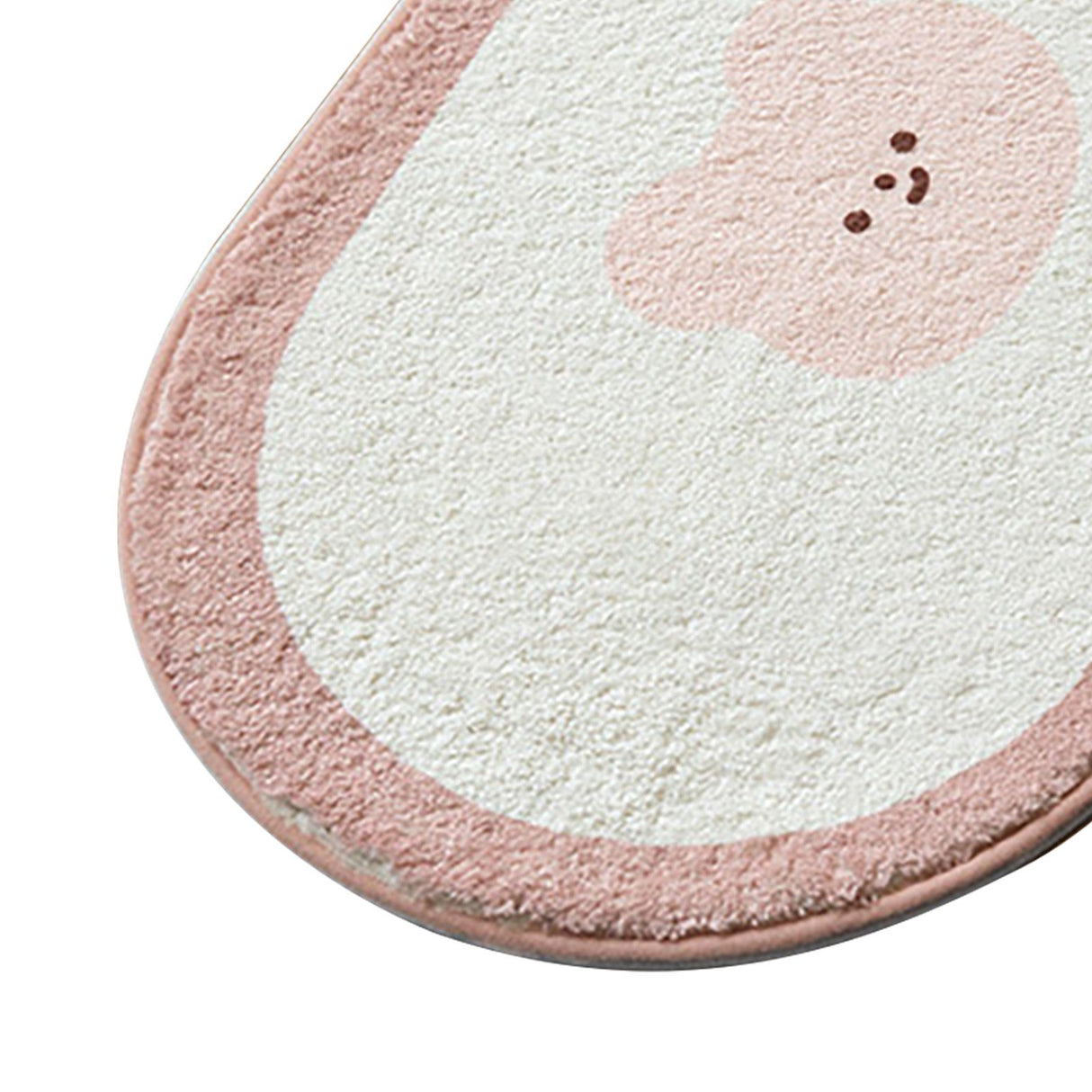 Cartoon Animal Pattern Area Rug Door Mat Soft Cute Oval Rug Bedside Carpet Decoration for Home Bedroom Brown Bear