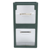 Tea Bag Storage Box Separate Storage Large Opening Beautiful Tea Bag Organizer for Capsules Coffee Tea Bags Green - Front View