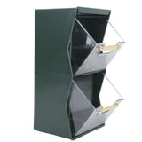 Tea Bag Storage Box Separate Storage Large Opening Beautiful Tea Bag Organizer for Capsules Coffee Tea Bags Green - Side View