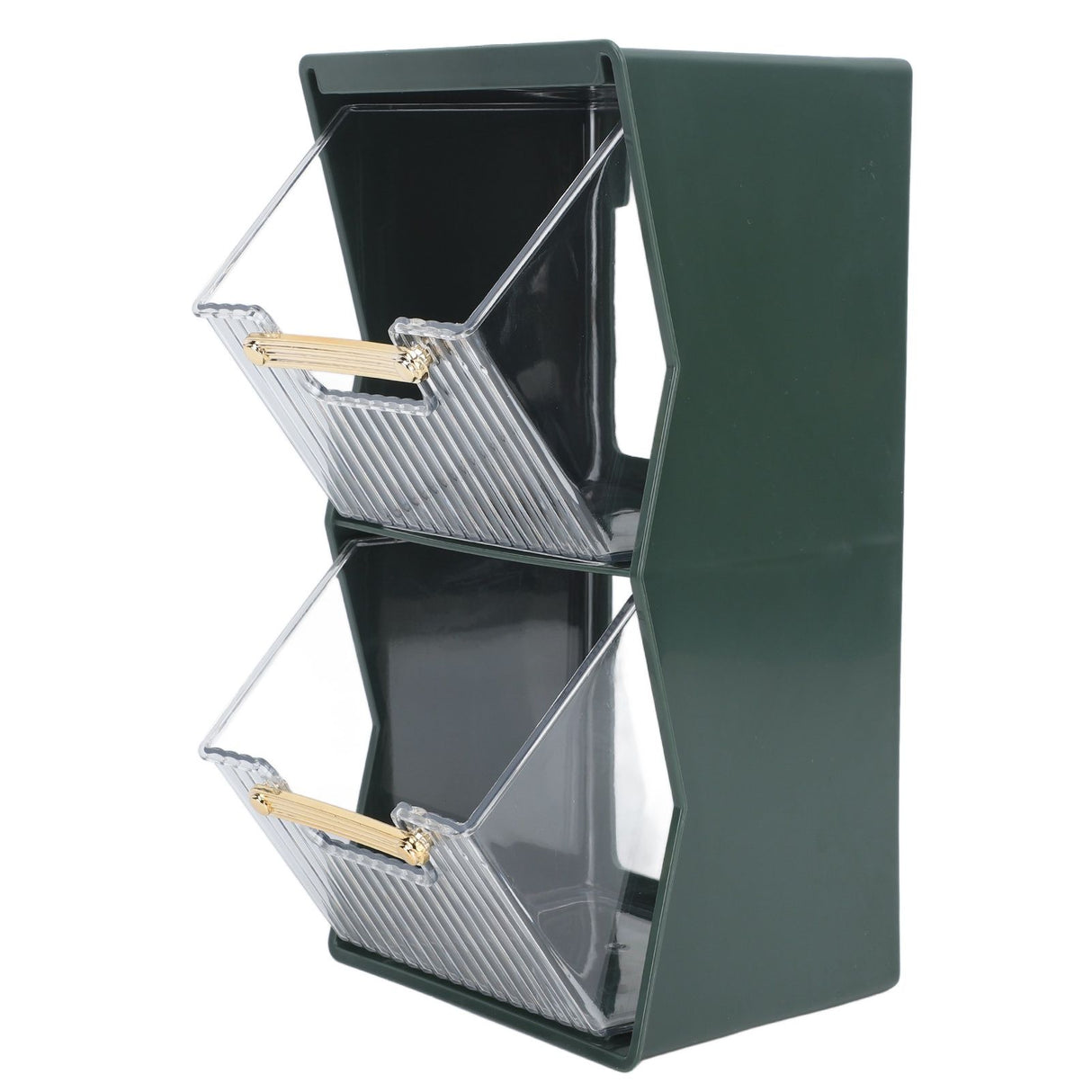 Tea Bag Storage Box Separate Storage Large Opening Beautiful Tea Bag Organizer for Capsules Coffee Tea Bags Green