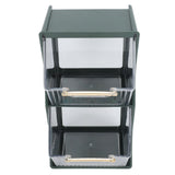 Tea Bag Storage Box Separate Storage Large Opening Beautiful Tea Bag Organizer for Capsules Coffee Tea Bags Green - Close-Up Angle