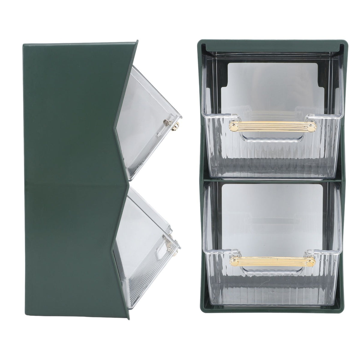 Tea Bag Storage Box Separate Storage Large Opening Beautiful Tea Bag Organizer for Capsules Coffee Tea Bags Green
