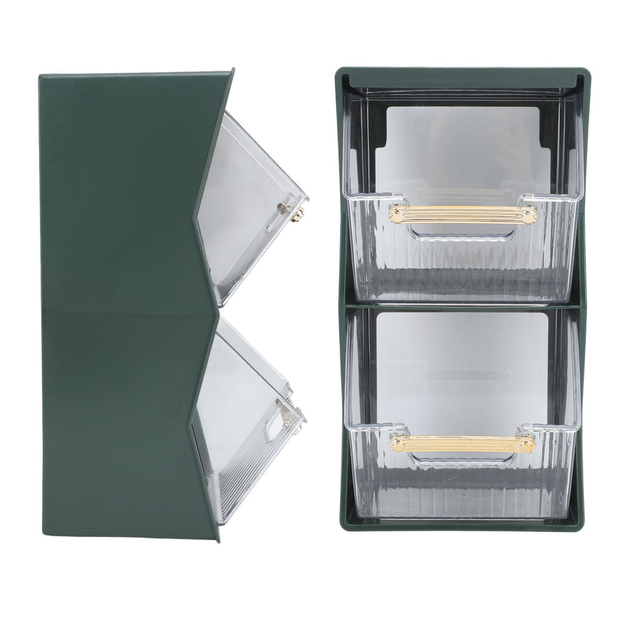 Tea Bag Storage Box Separate Storage Large Opening Beautiful Tea Bag Organizer for Capsules Coffee Tea Bags Green