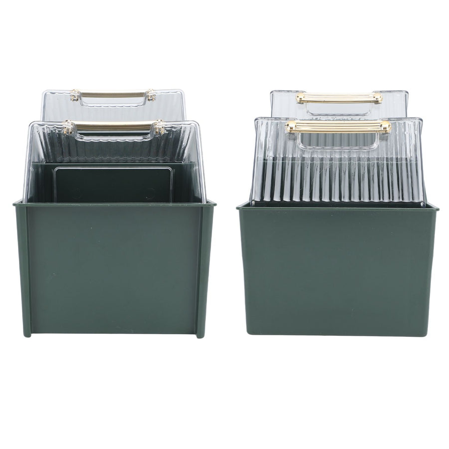 Tea Bag Storage Box Separate Storage Large Opening Beautiful Tea Bag Organizer for Capsules Coffee Tea Bags Green