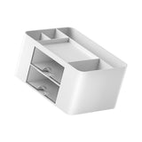 Desk Supplies Organizer Multifunctional Large Capacity Office Desk Organizer with Double Layer Drawer for Pen - Side View