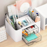Desk Supplies Organizer Multifunctional Large Capacity Office Desk Organizer with Double Layer Drawer for Pen